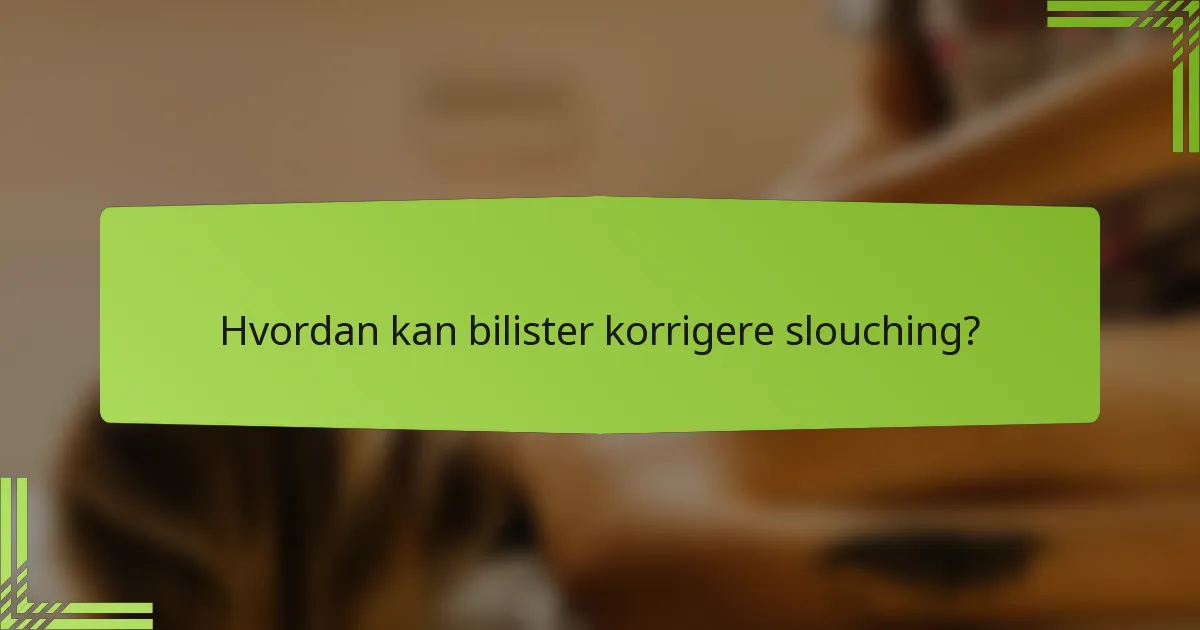 Hvordan kan bilister korrigere slouching?