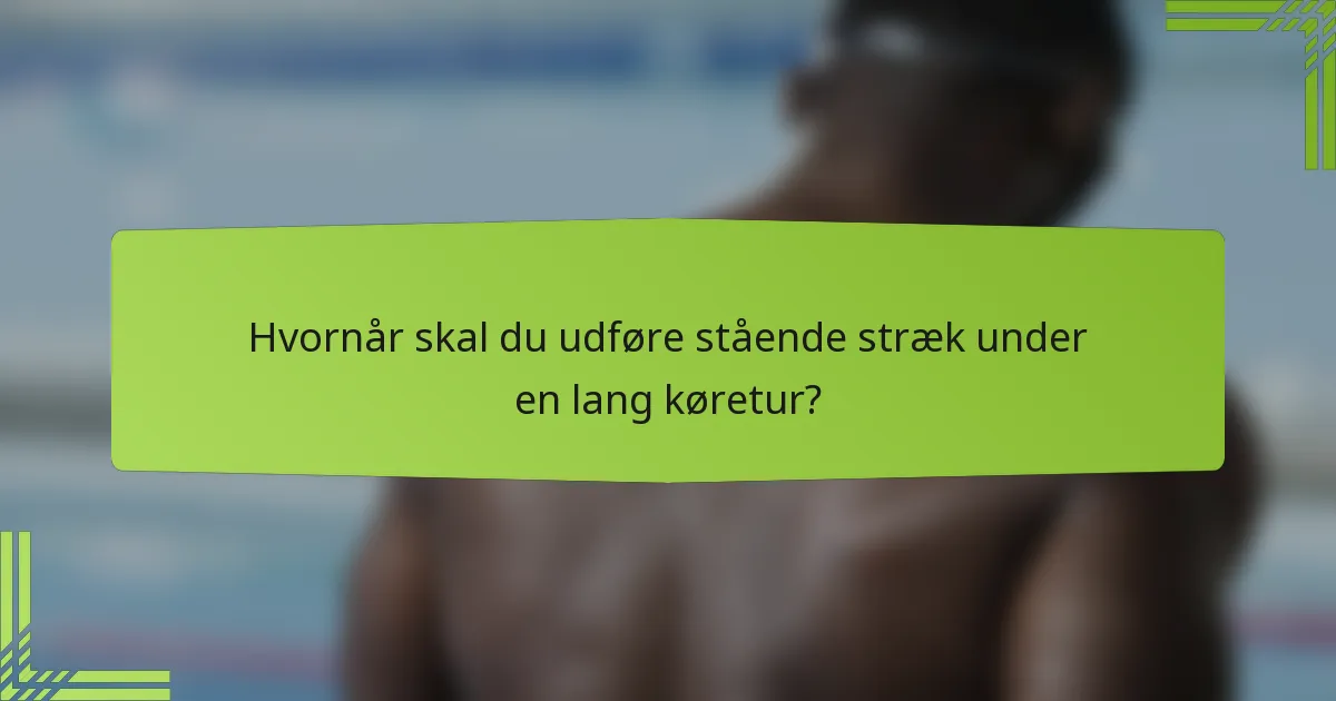 Hvornår skal du udføre stående stræk under en lang køretur?